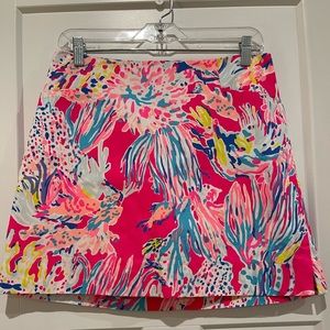 Lily Pulitzer Lorelei hot pink sea flowers skirt w/ coral pull zipper NWOT💕